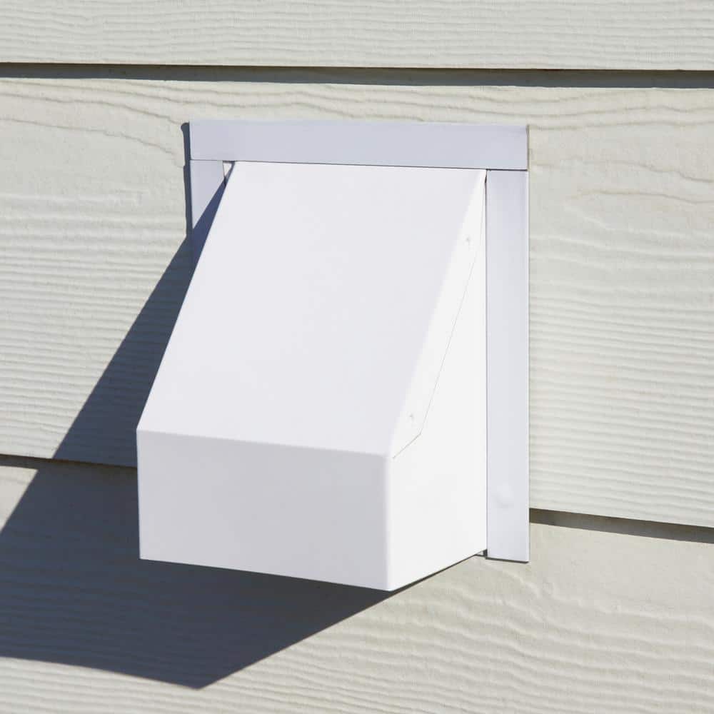 4 in. Round Heavy-Duty Wall Vent with Damper in White - Hercitys