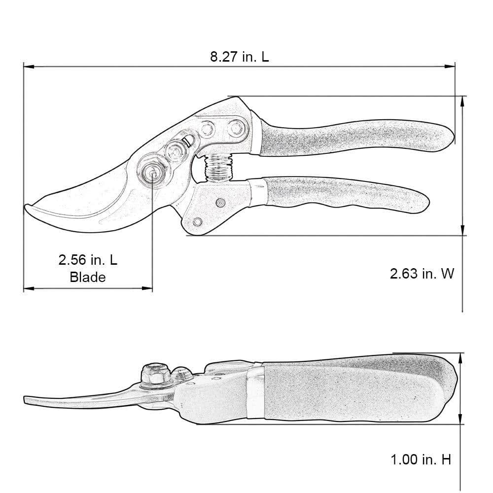 3/4 in. Cutting Capacity, Lightweight Stee Professional Bypass Pruning Shears - Hercitys