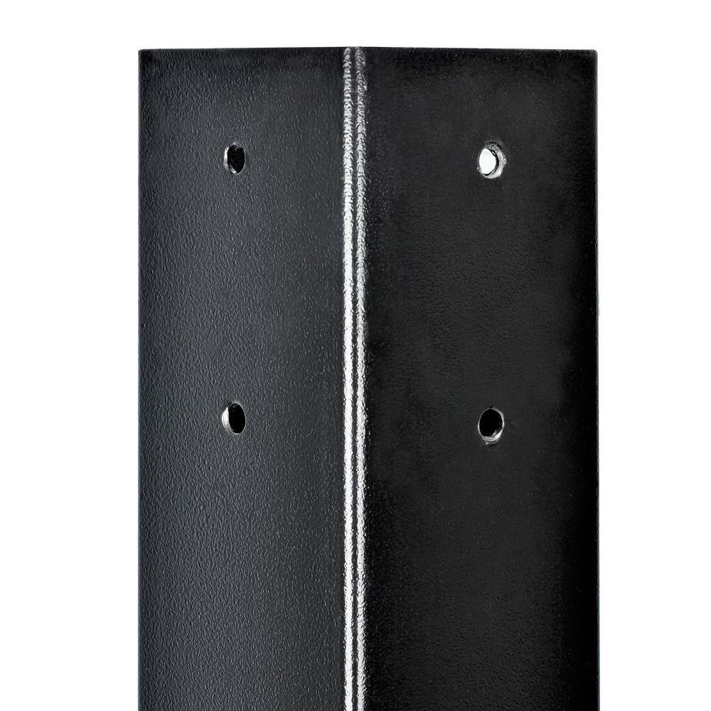 27 in. Surface Mount Mailbox Post and Baseplate Package, Black - Hercitys