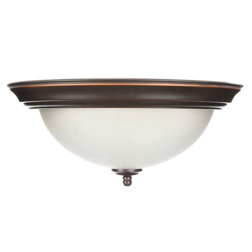 13 in. 2-Light Oil Rubbed Bronze Flush Mount (4-Pack) - Hercitys