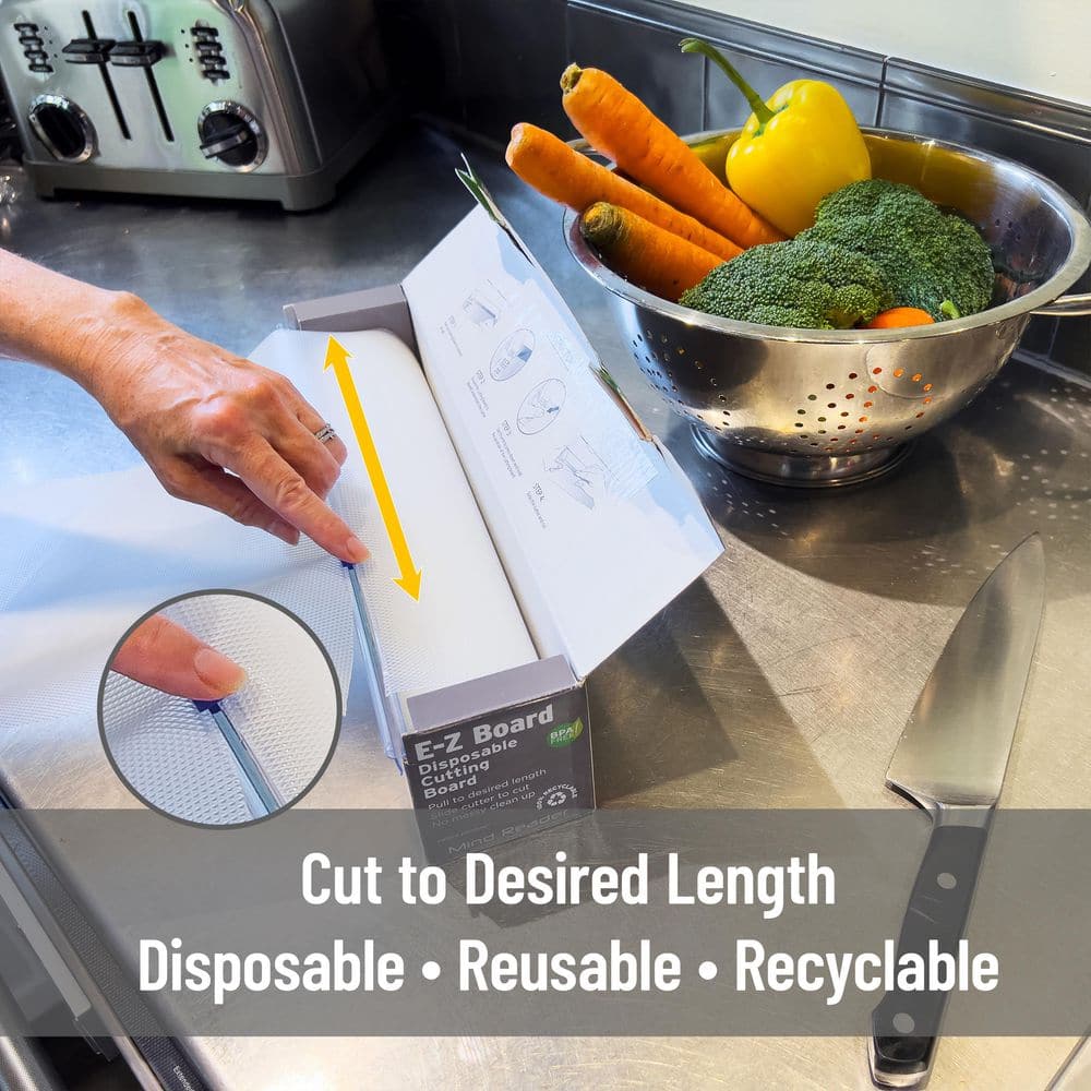 5-Pack Clear Plastic E-Z Board Disposable Cutting Board 20 sf 13.75 in. L x 3.125 in. W x 3.75 in. H (1-Piece) - Hercitys