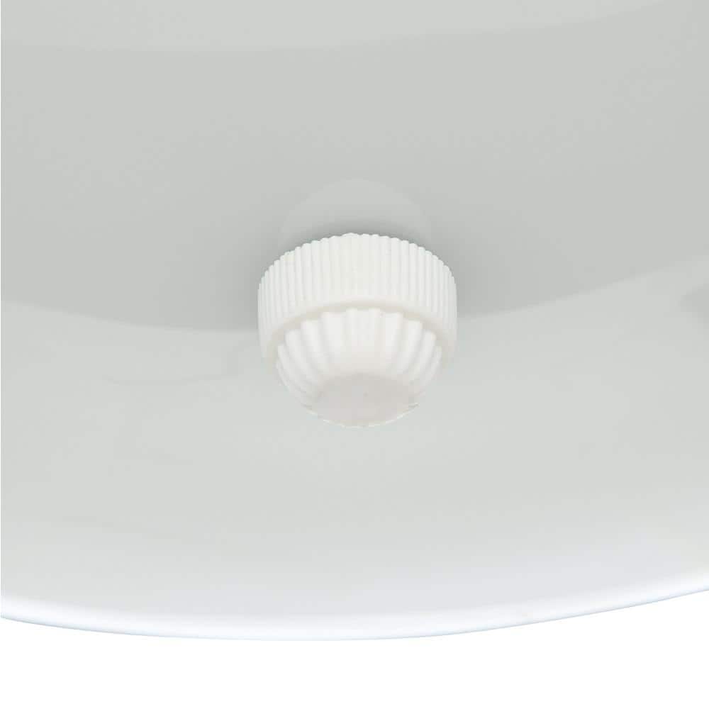 2-Light White Flush Mount with White Glass - Hercitys