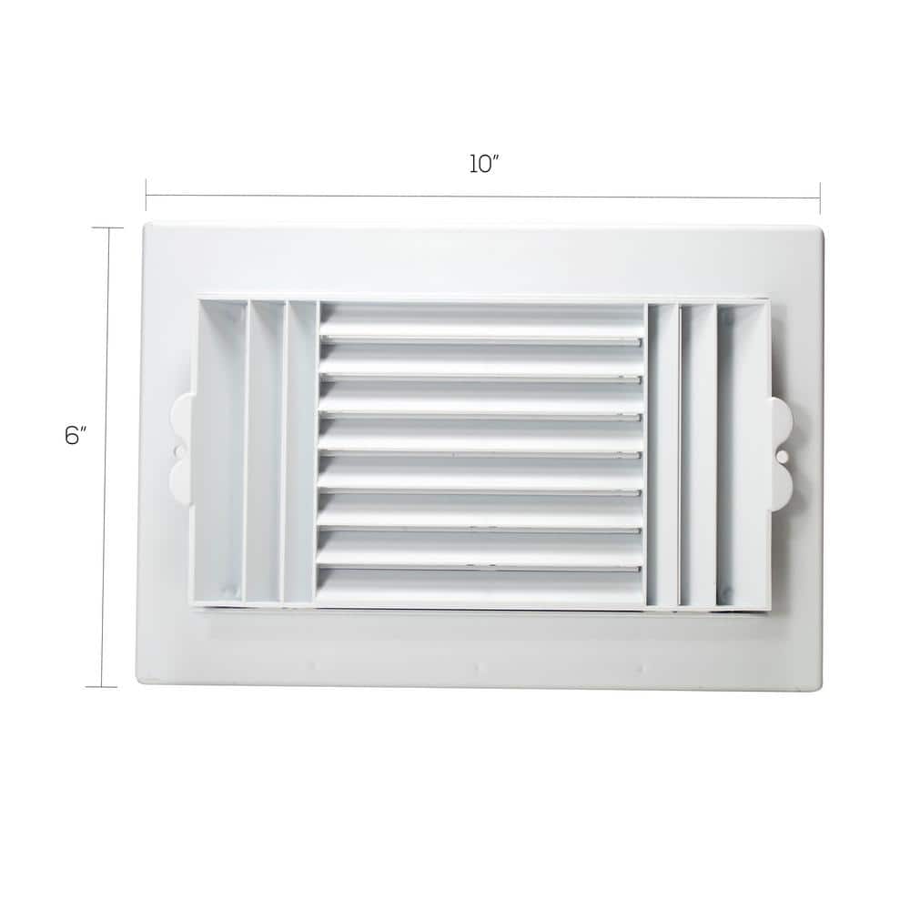 10 in. x 6 in. Plastic Ceiling Register 3-Way - Hercitys