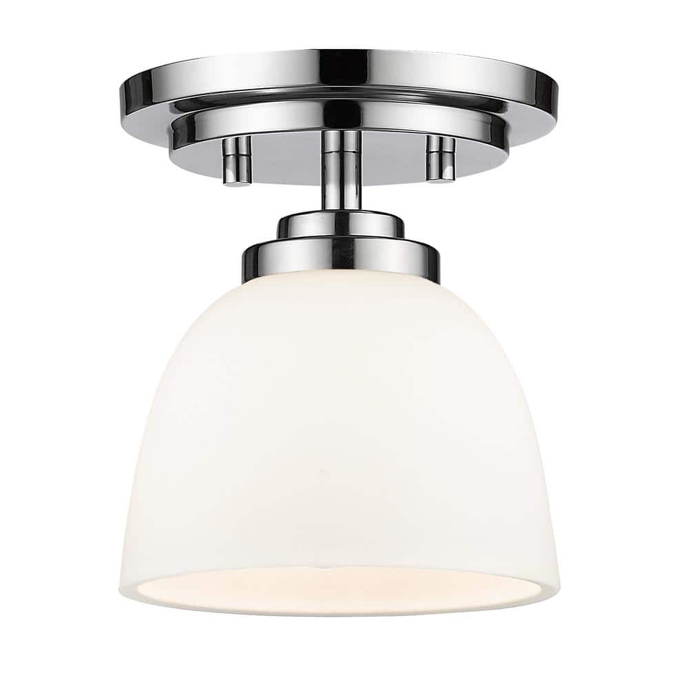 23 in. 3-Light Chrome Flush Mount with Matte Opal Shade - Hercitys