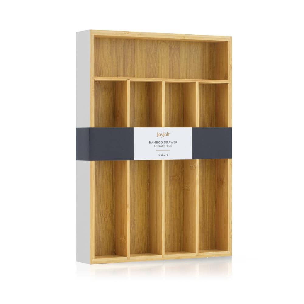 5 Slot Bamboo Flatware Organizer-White - Hercitys