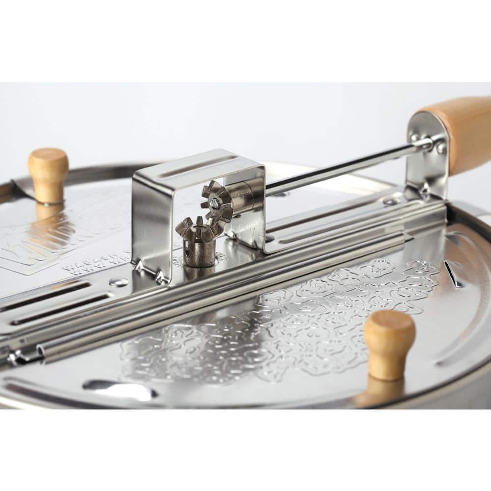 4-Piece Aluminum Silver Stovetop Popcorn Popper Set with DIY Organic Popcorn Kit - Hercitys