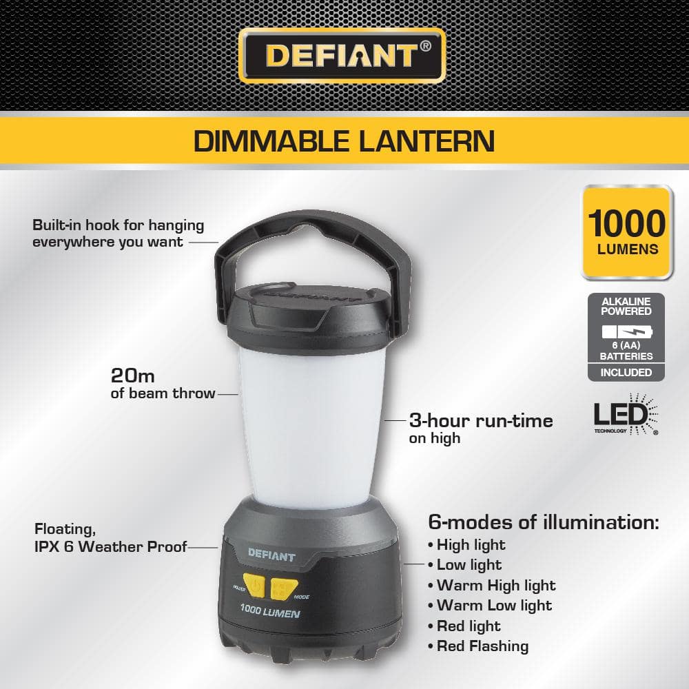1000 Lumen Dimmable Weatherproof LED Lantern - Hercitys