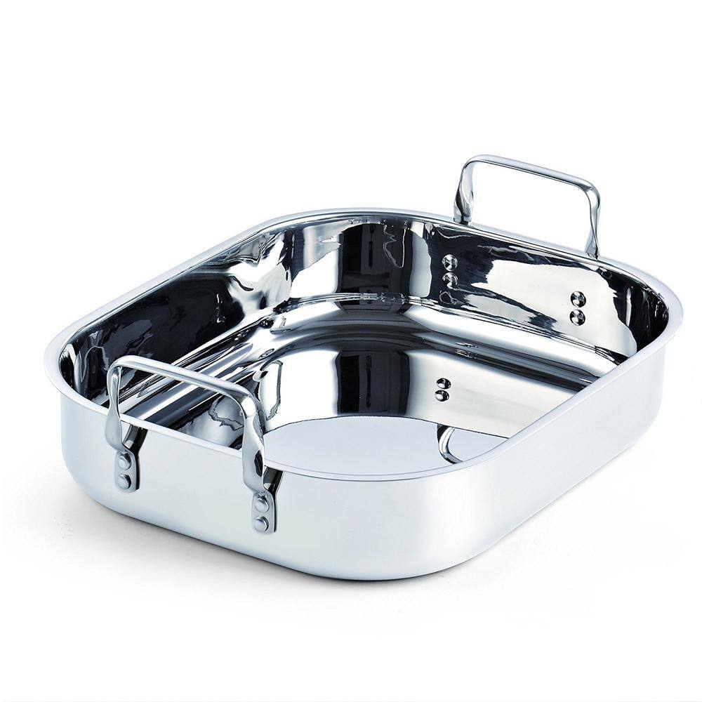 12 Qt. Stainless Steel Roaster Roasting Pan with Rack - Hercitys