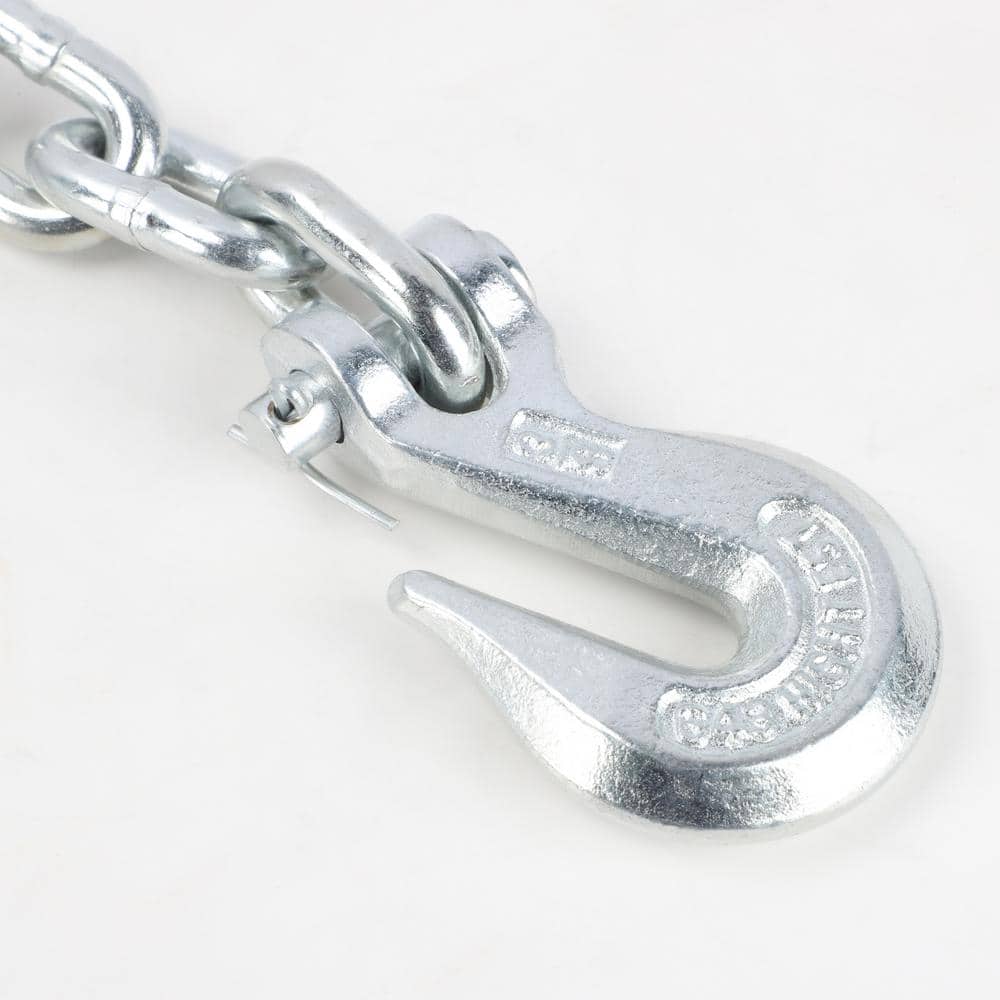 5/16 in. x 14 ft. Grade 70 Zinc Plated Steel Transport Binder Chain with Clevis Hooks (2-pack) - Hercitys