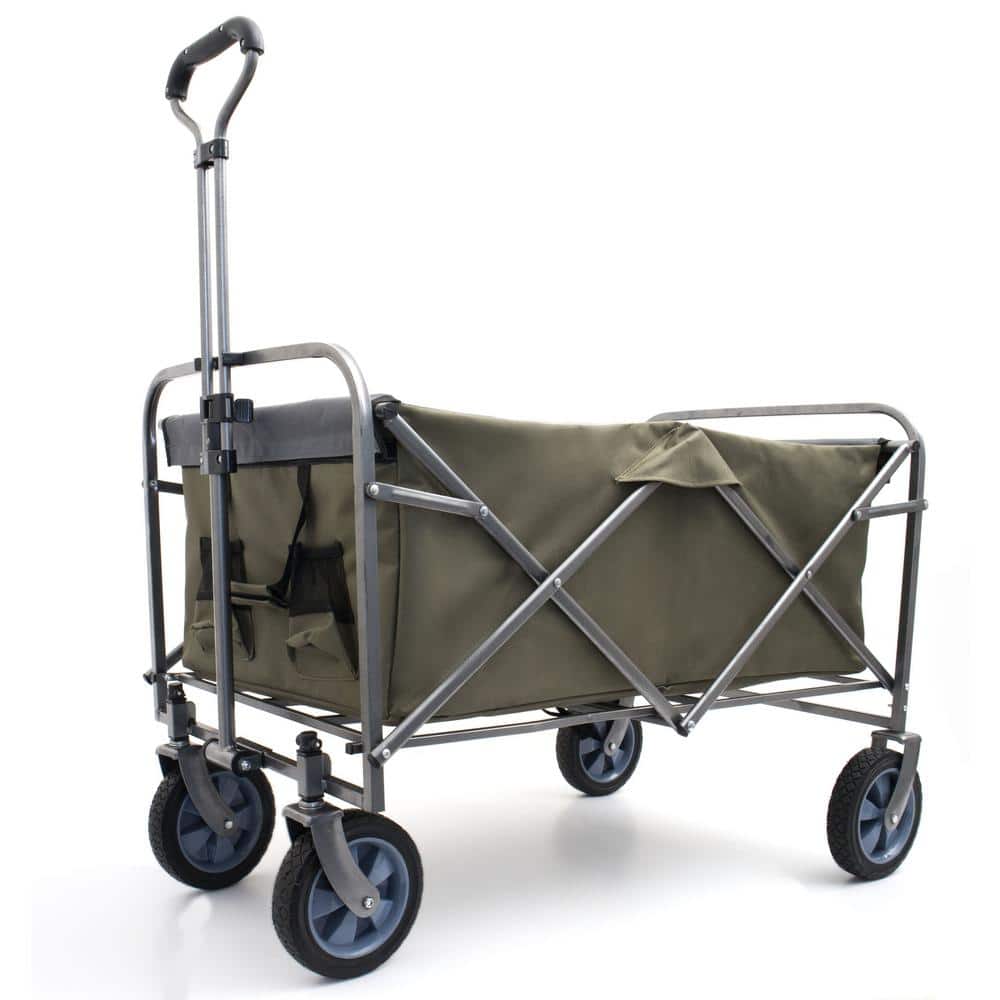 3.5 cu. ft. Solid Wheels Tools Cart, Wagon Cart, Metal Garden Cart Trucks in Black - Hercitys