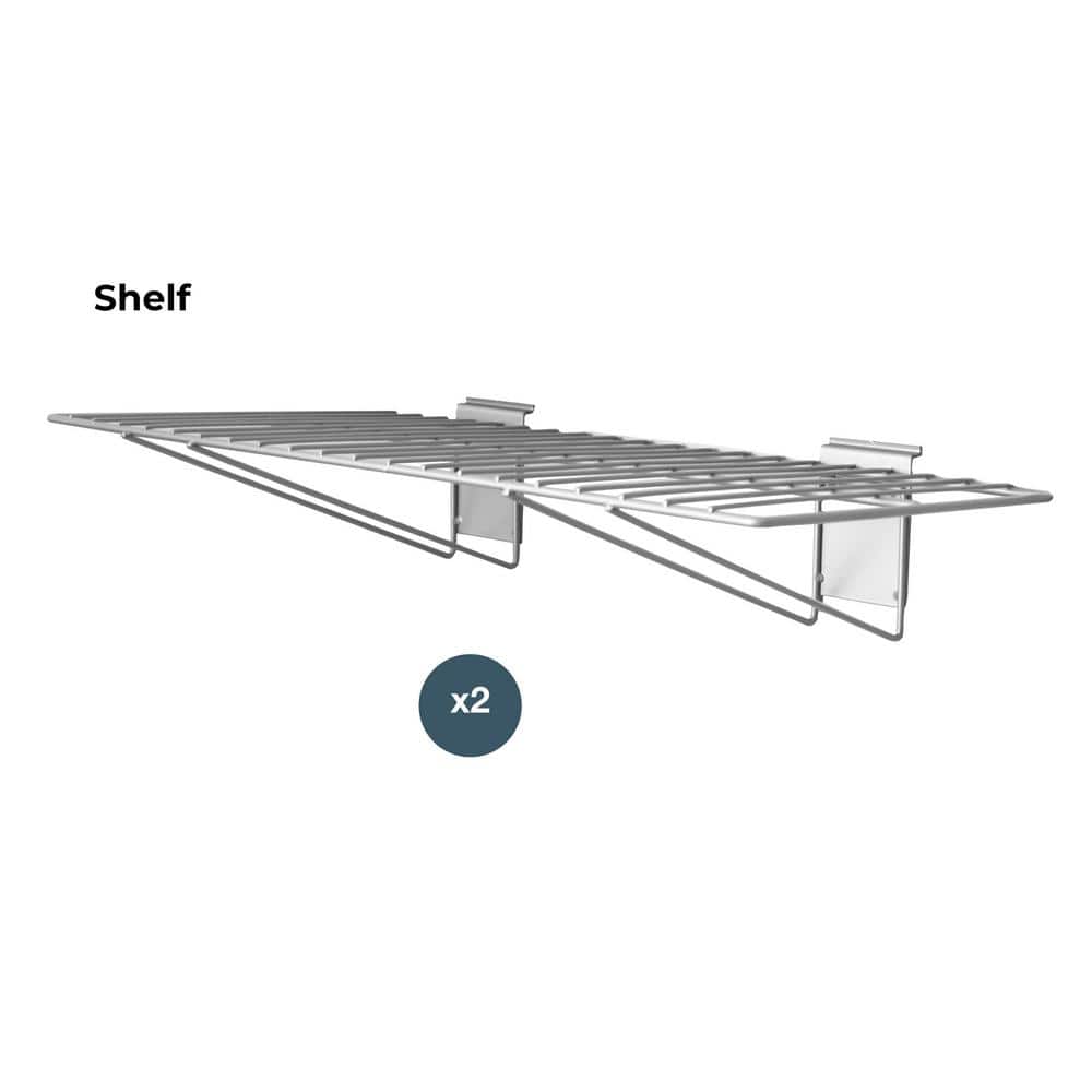 24 in. L x 12 in. W Slatwall Steel Wire Bracket Shelf (2-Pack) - Hercitys