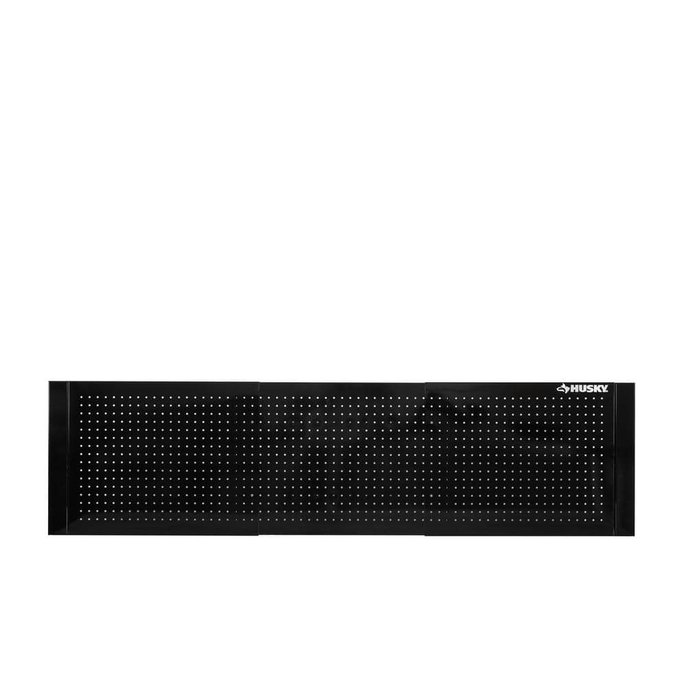 52 in. W to 72 in. W Gloss Black Adjustable Pegboard - Hercitys