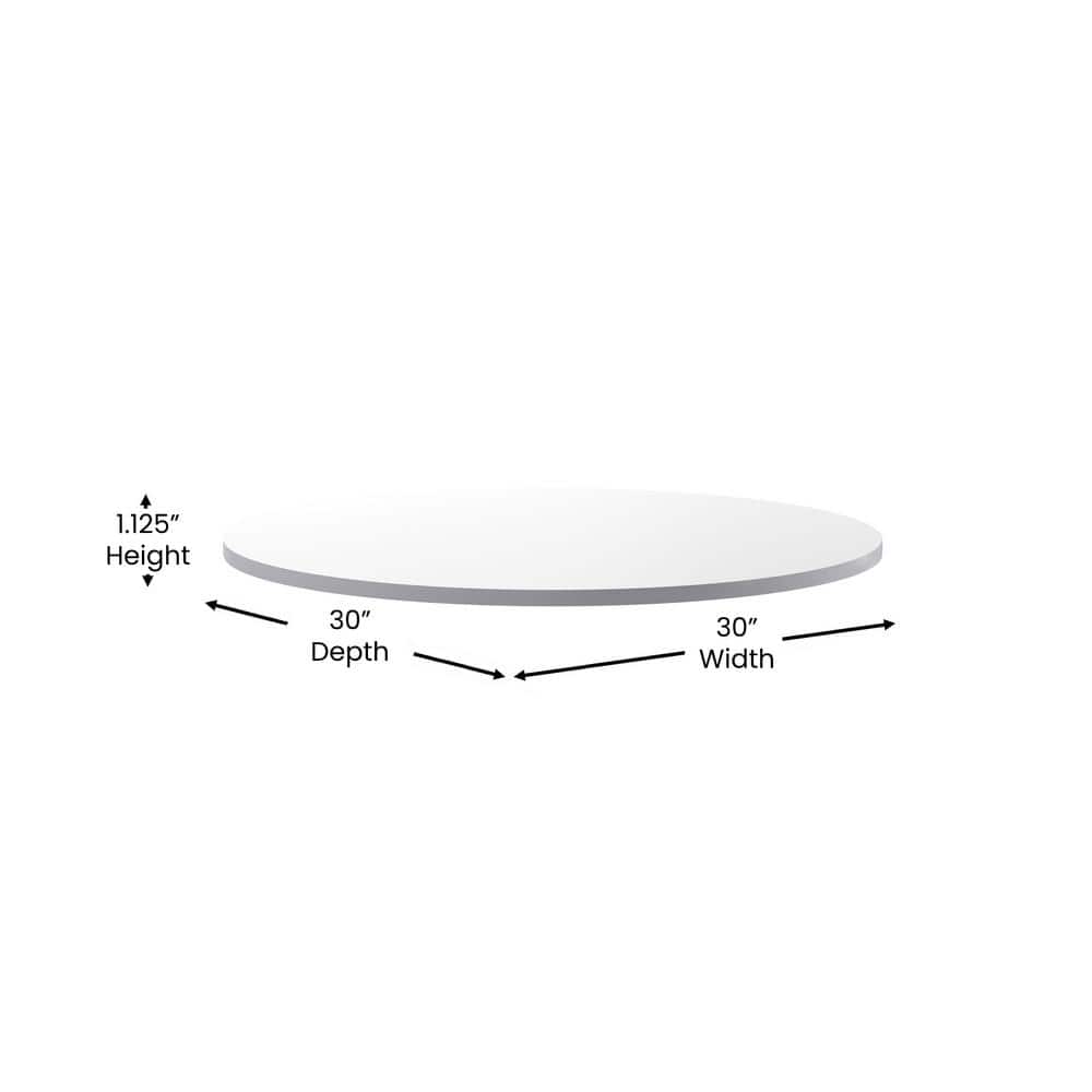 30 in. White/Gray Round Table Top Only - Hercitys