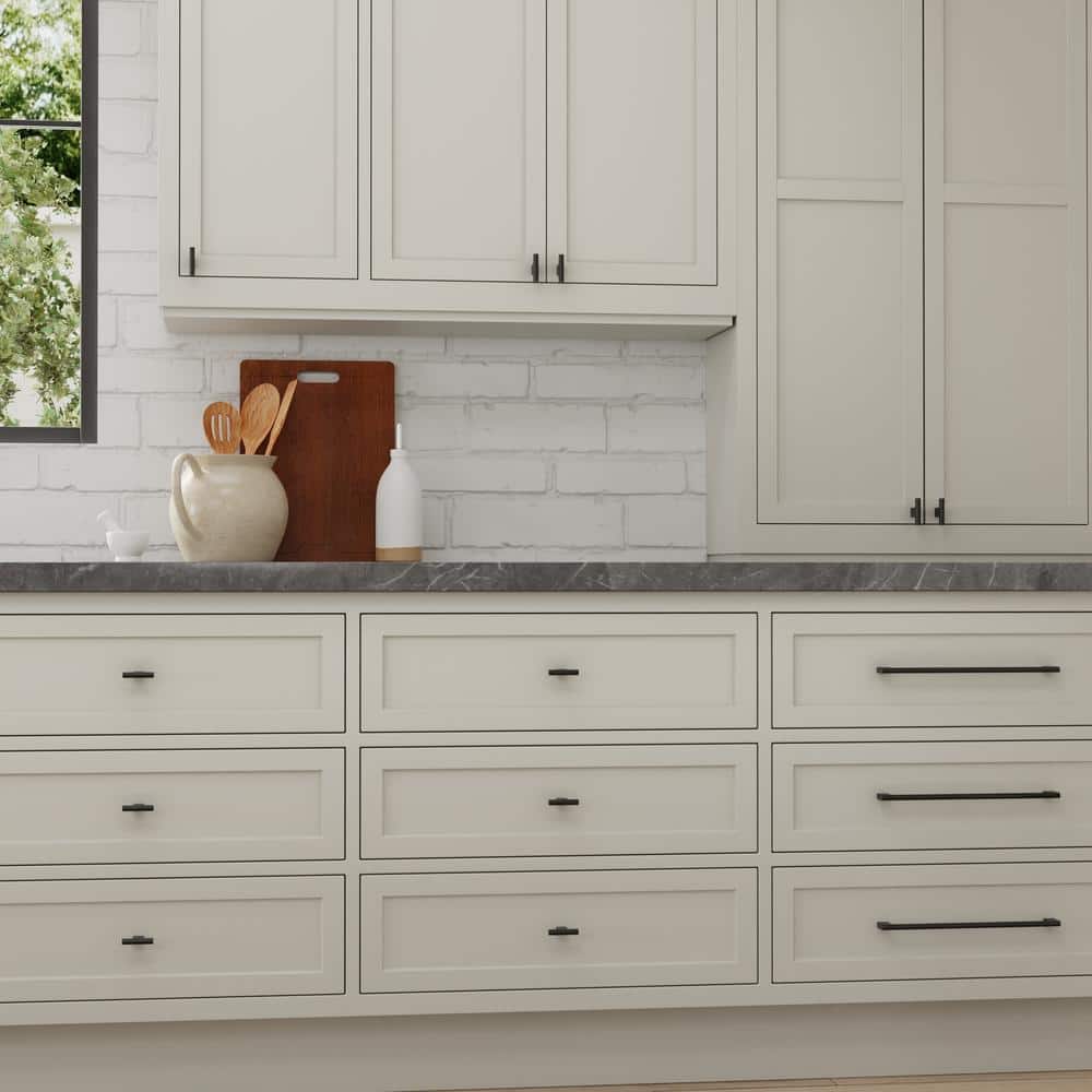 5-Pack Vail 12 in. (305 mm) Center-to-Center Modern Matte Black Bar Drawer Pull - Hercitys