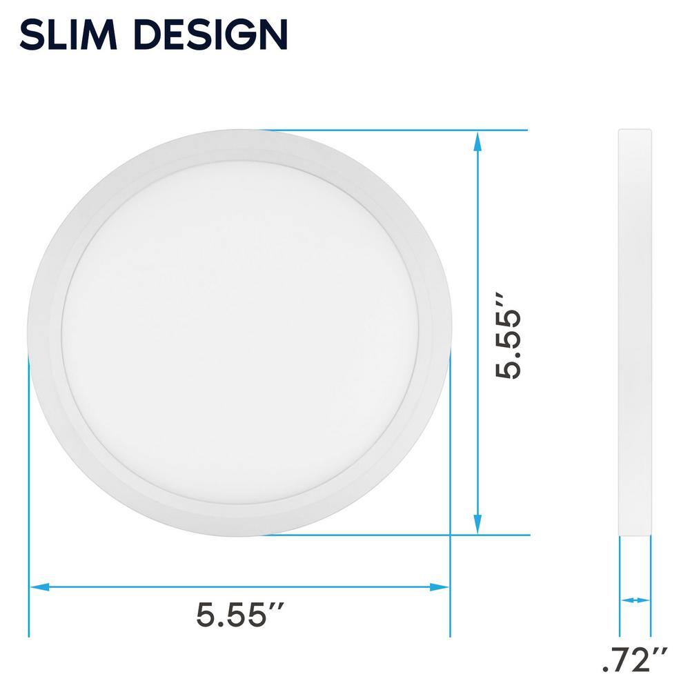 5 in. Modern Flush Mount Ceiling Light Fixture LED Integrated 12-Watt 800LM 5CCT 2700K-5000K Dimmable 2-Pack - Hercitys
