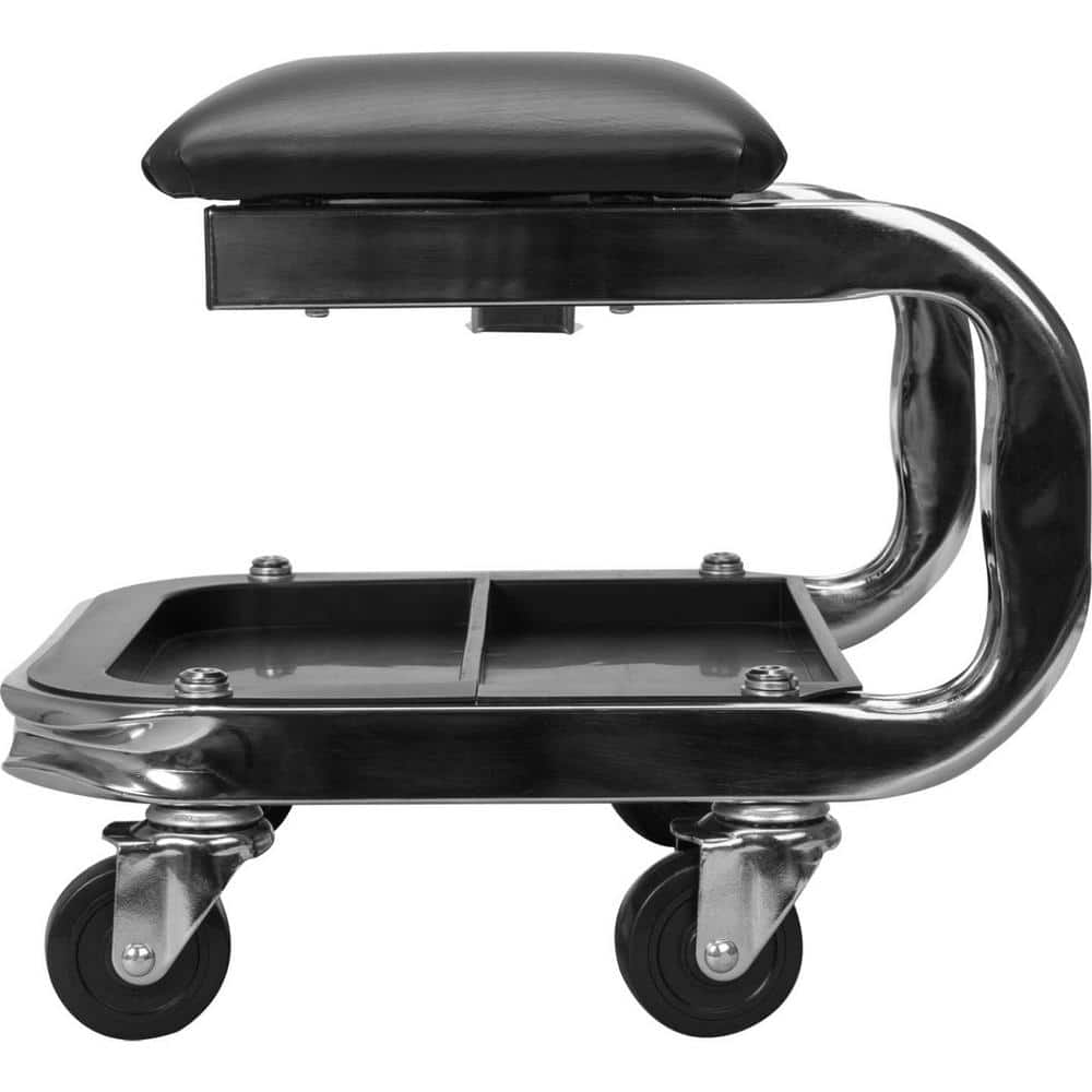 400 lbs. 15.8 in. Rolling Mechanic Creeper Seat with Tool Tray and Cup Holder - Hercitys