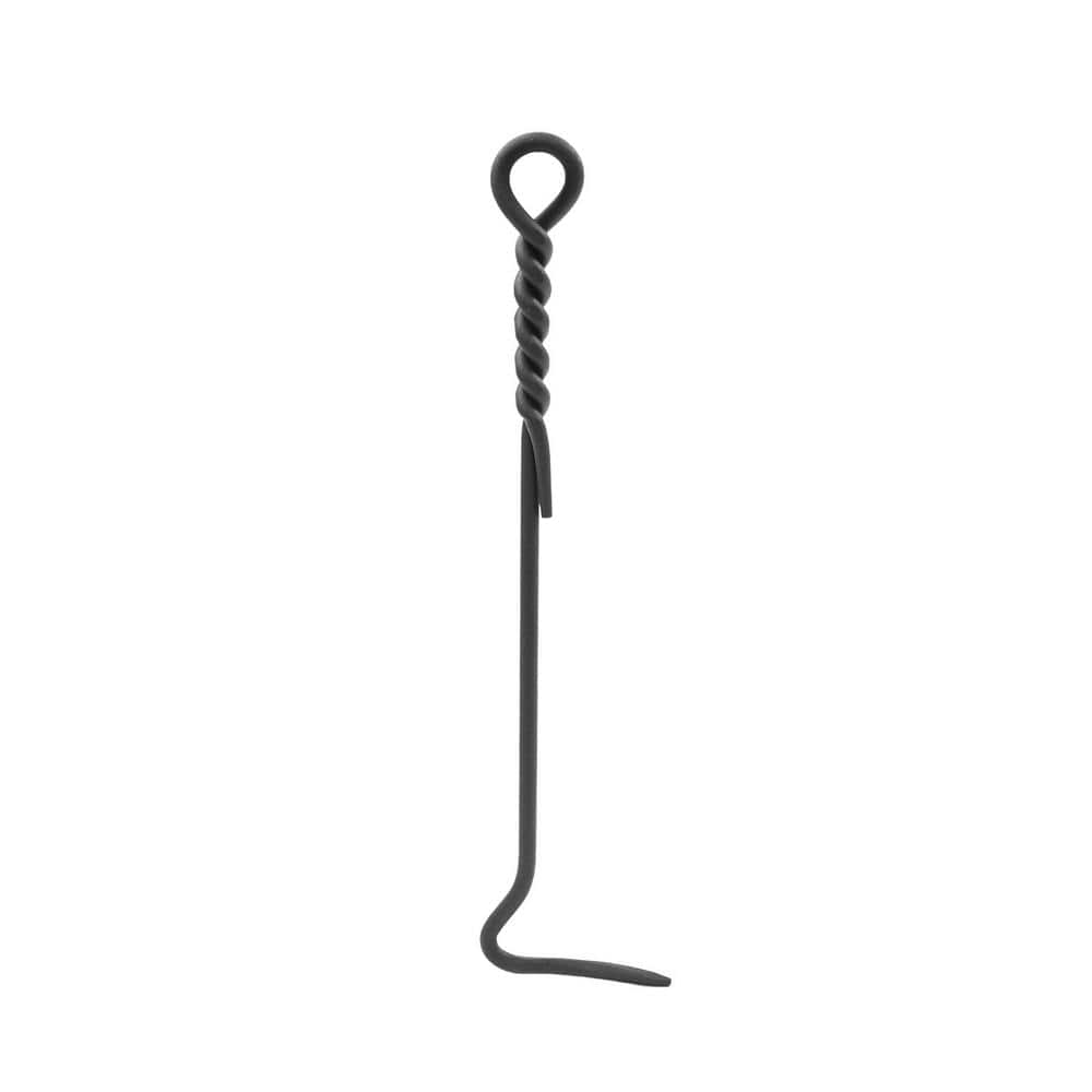 18 in. Tall Black Mini Rope Design Fireplace Poker Tool - Hercitys