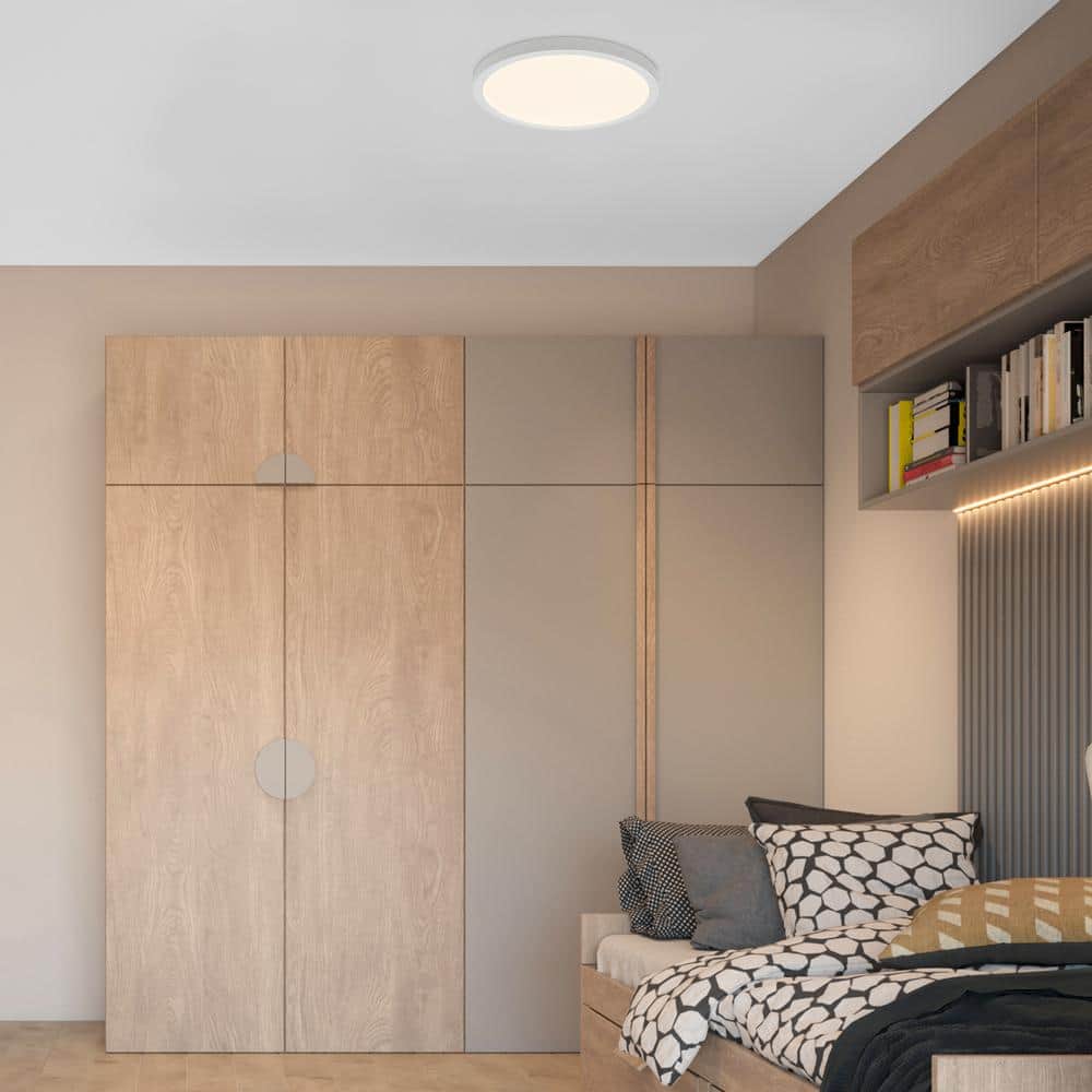 14 in. LED Flush Mount Ceiling Light, 5 CCT 2700K-5000K, 2500 Lumens - Hercitys