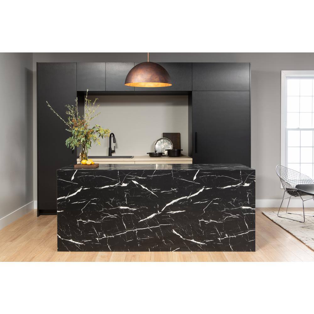 4 ft. x 8 ft. Laminate Sheet in 180fx Nero Marquina with SatinTouch Finish - Hercitys