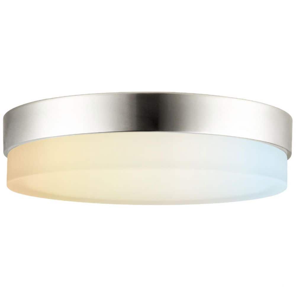 11 in. 1-Light Brushed Nickel Selectable LED Flush Mount - Hercitys