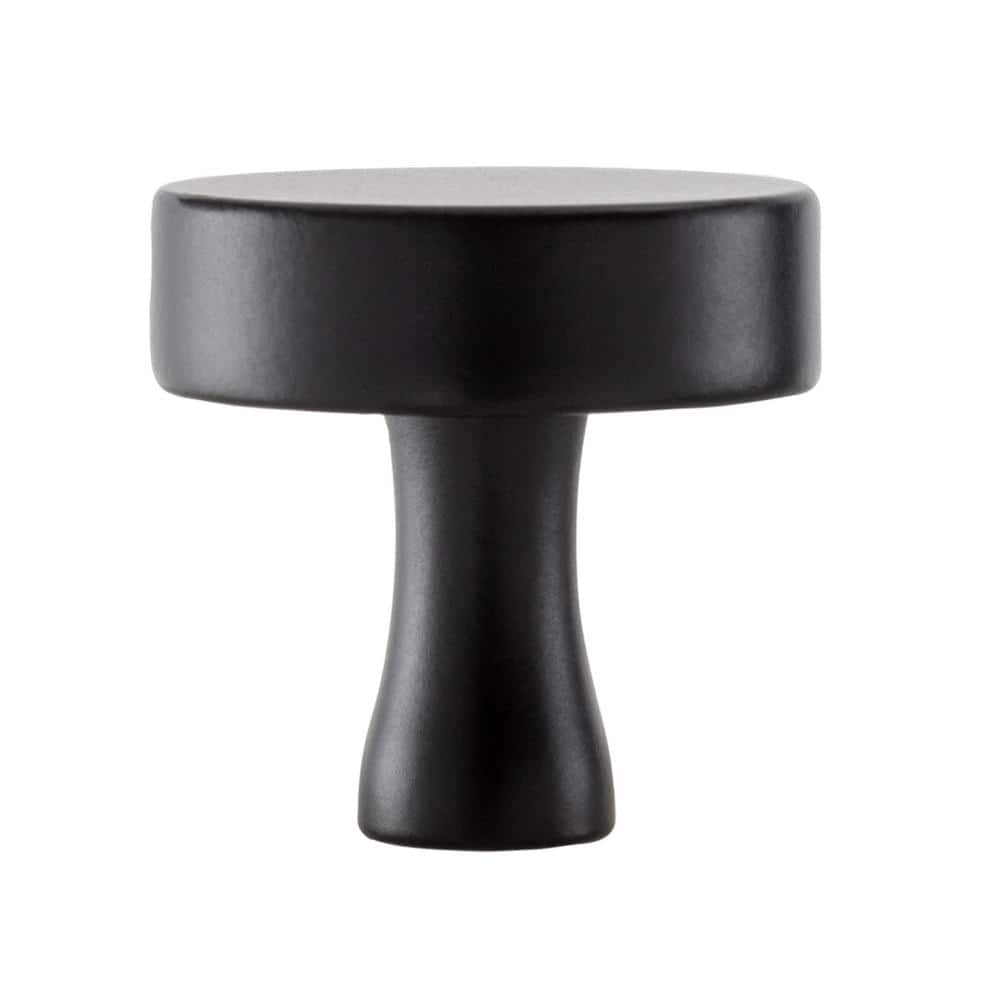 10-Pack The Perfect Knob 1-1/8 in. (29 mm) Classic Matte Black Round Cabinet Knob - Hercitys