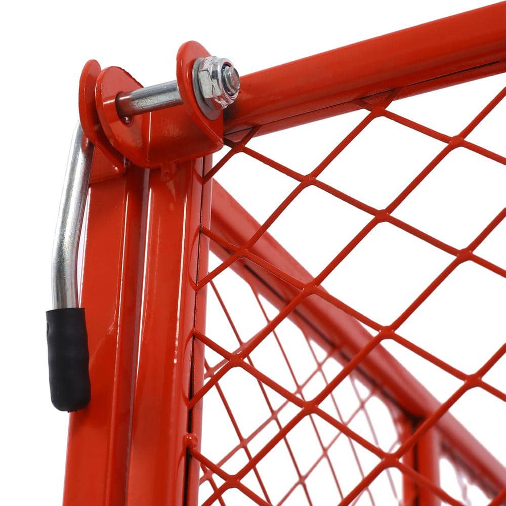 3 cu. ft. Red Steel Garden Cart, Steel Mesh Removable Sides, 550 lbs. Capacity - Hercitys