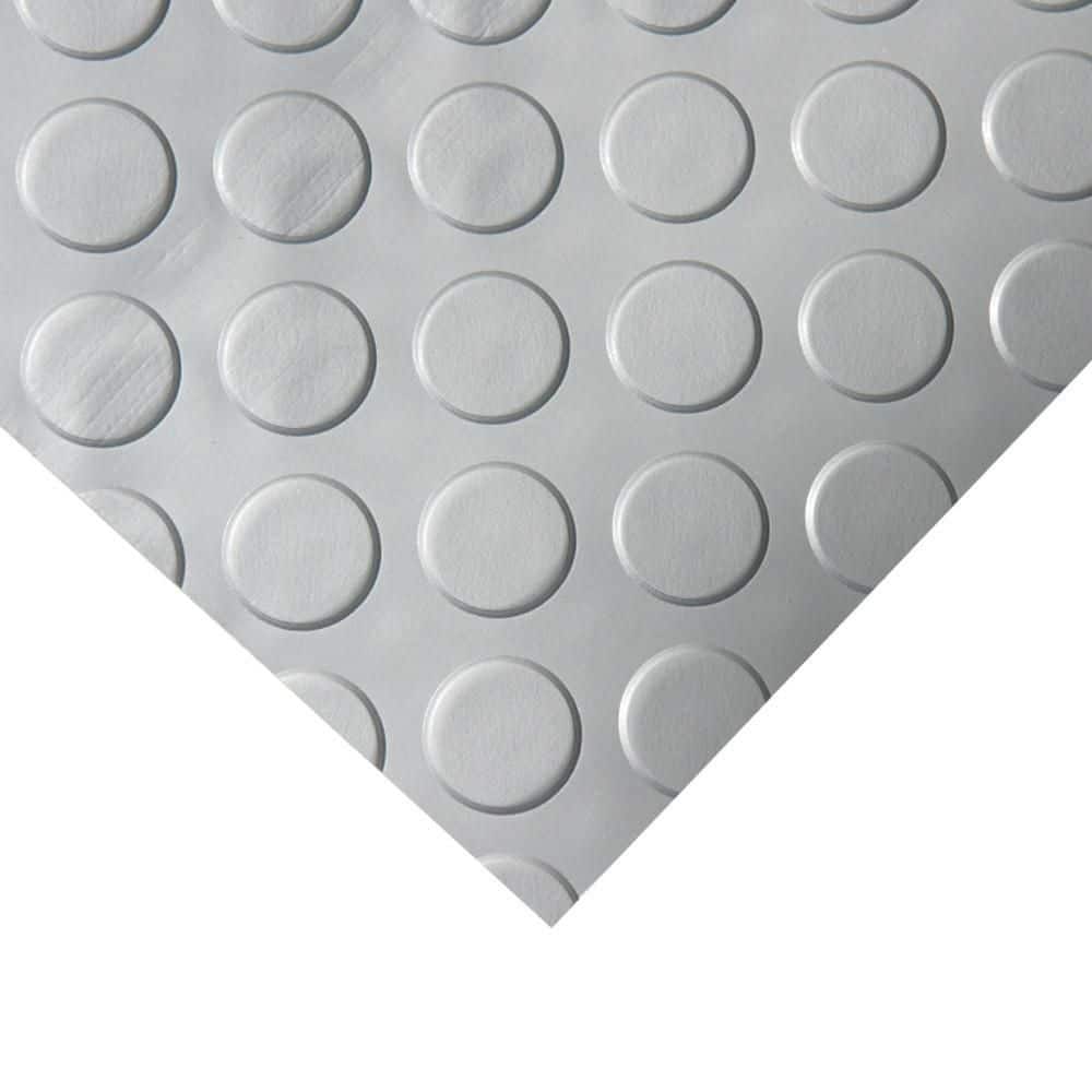 “Coin-Grip Metallic” 4 ft. x 5 ft. Silver Commercial PVC Flooring - Hercitys