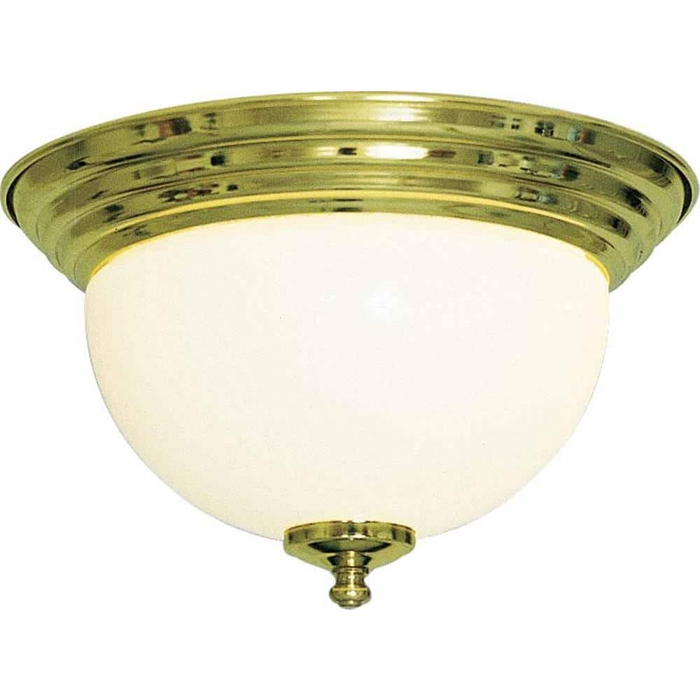 1-Light Polished Brass Flush Mount - Hercitys