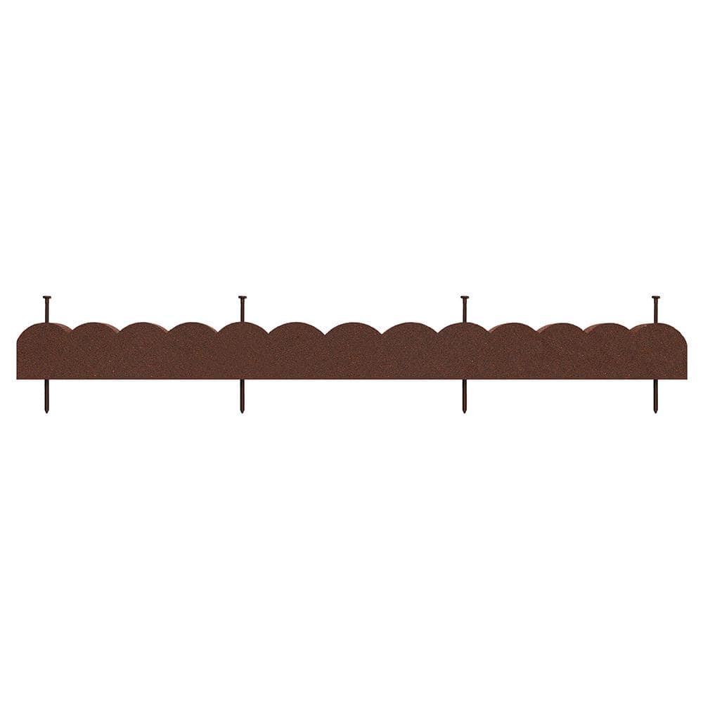47 in. x 2 in. x 4 in. Brown Scalloped Rubber Garden Edging - Hercitys