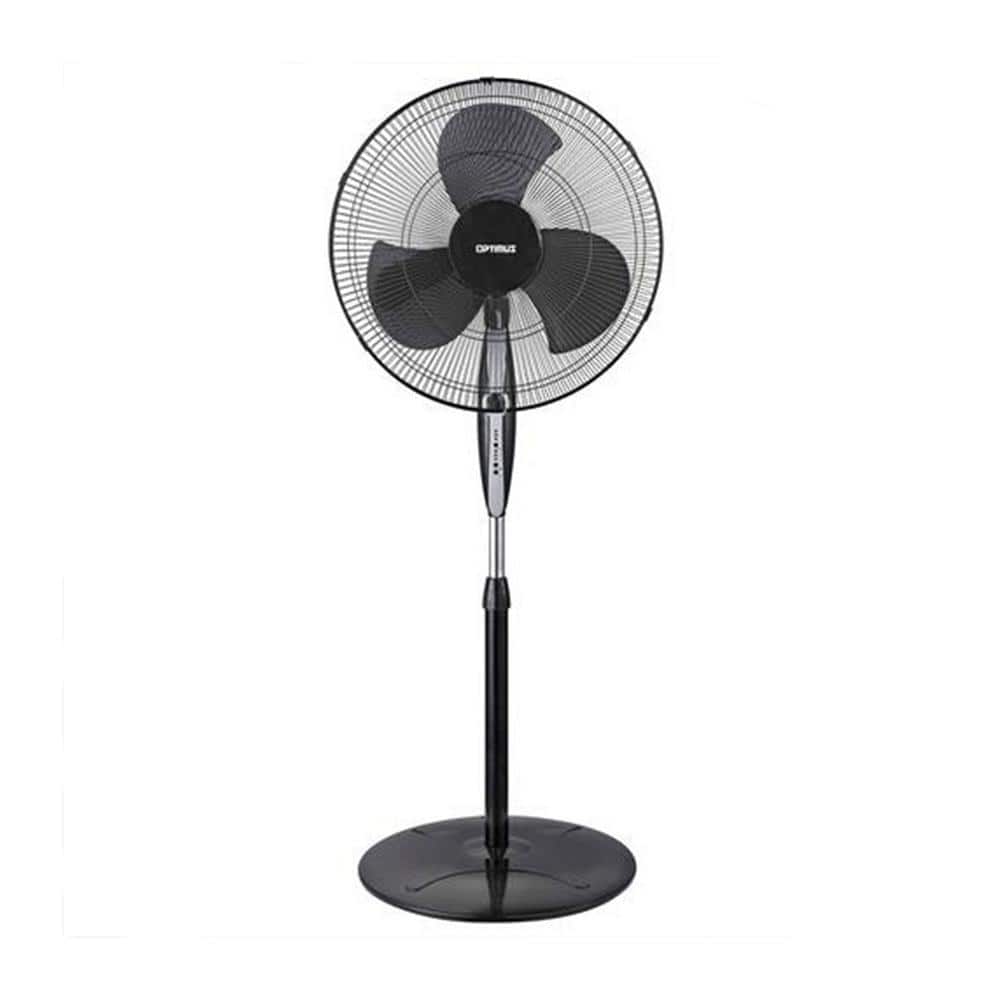 18 in. Oscillating Stand Fan with Remote Control in Black - Hercitys