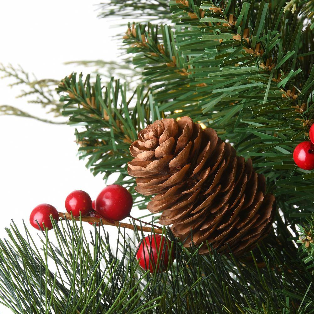 5 ft. Buzzard Pine Entrance Artificial Christmas Tree with LED Lights - Hercitys