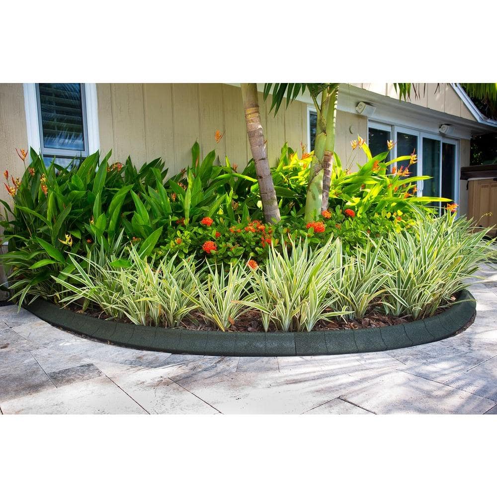 4 ft. Black Rubber Curb Landscape Edging (4-Pack) - Hercitys