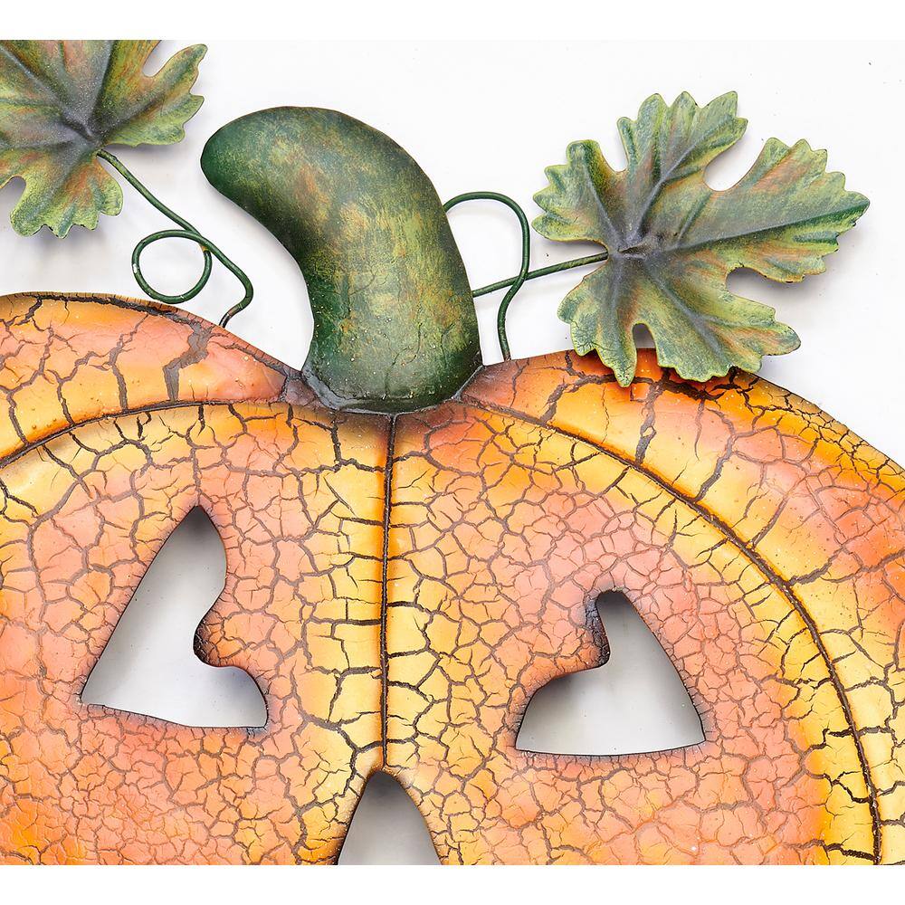 22.5 in. Metal Halloween Harvest Pumpkin Outdoor Yard Stake - Hercitys
