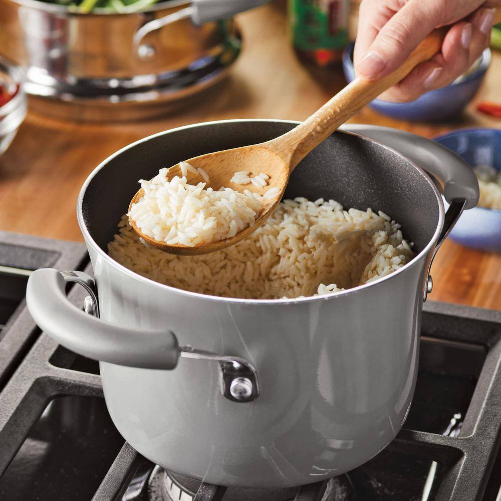 3 qt. Classic Brights Aluminum Nonstick Sauce Pot and Steamer Insert Set, Sea Salt Gray Gradient - Hercitys