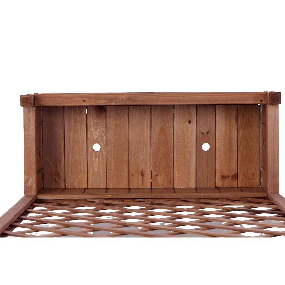 25 in. x 11 in. x 42.3 in. Raised Bed with Trellis (2 Pack) Wood Planter Box and Plant Stand with Climbing Racks, Brown - Hercitys