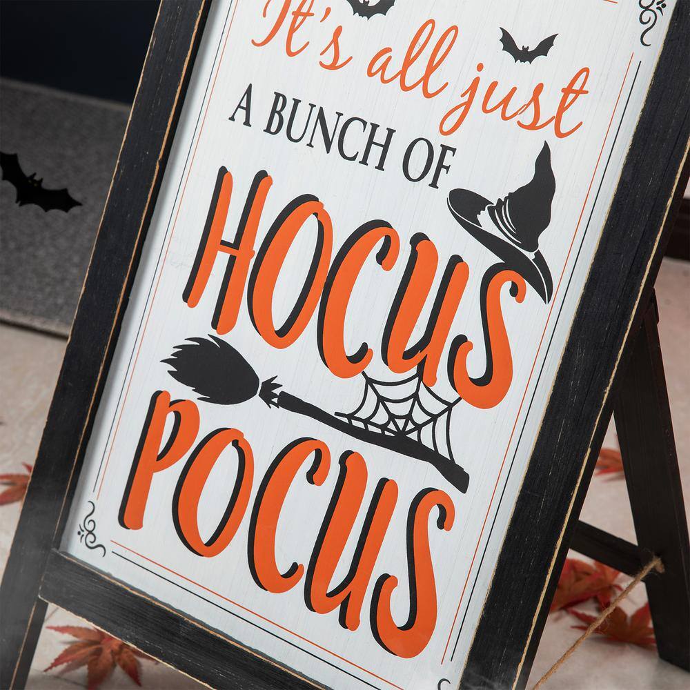 24 in. H Halloween Wooden Sanding Easel Sign Decor or Hanging Decor (2-Function) - Hercitys