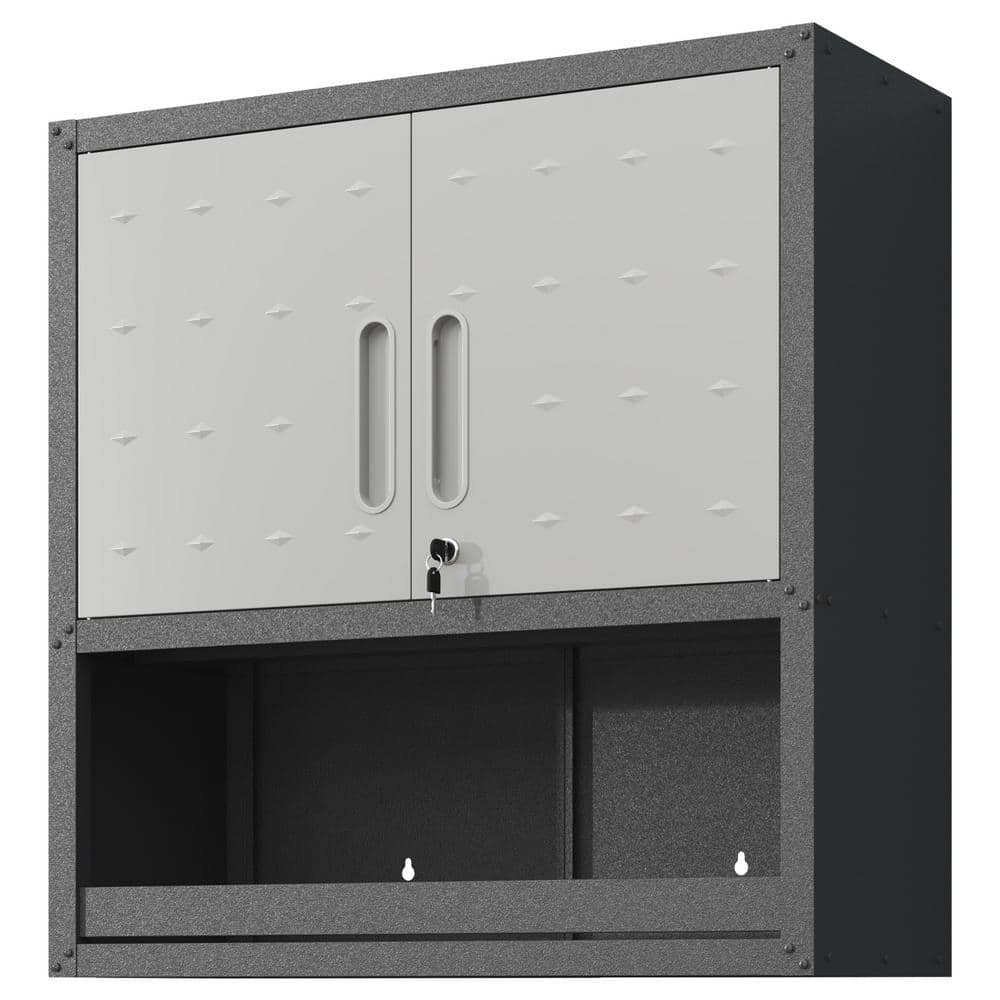 29.52 in. W x 11.81 in. D x 30.31 in. H Heavy-Duty Steel Wall Garage Cabinet, Tool Storage Cabinet in Gray - Hercitys