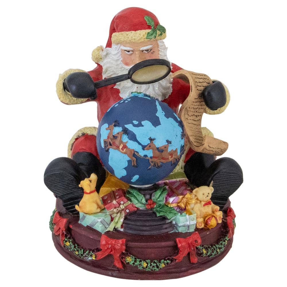 5 .7 5 ” Musical Santa Claus Checking His List Christmas Figure - Hercitys