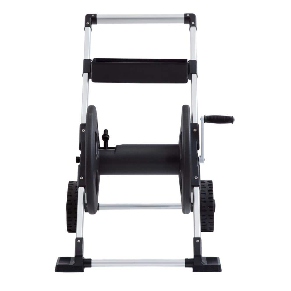 250 ft. Silver Aluminum 2 Wheel Hose Cart Garden Hose Reel - Hercitys