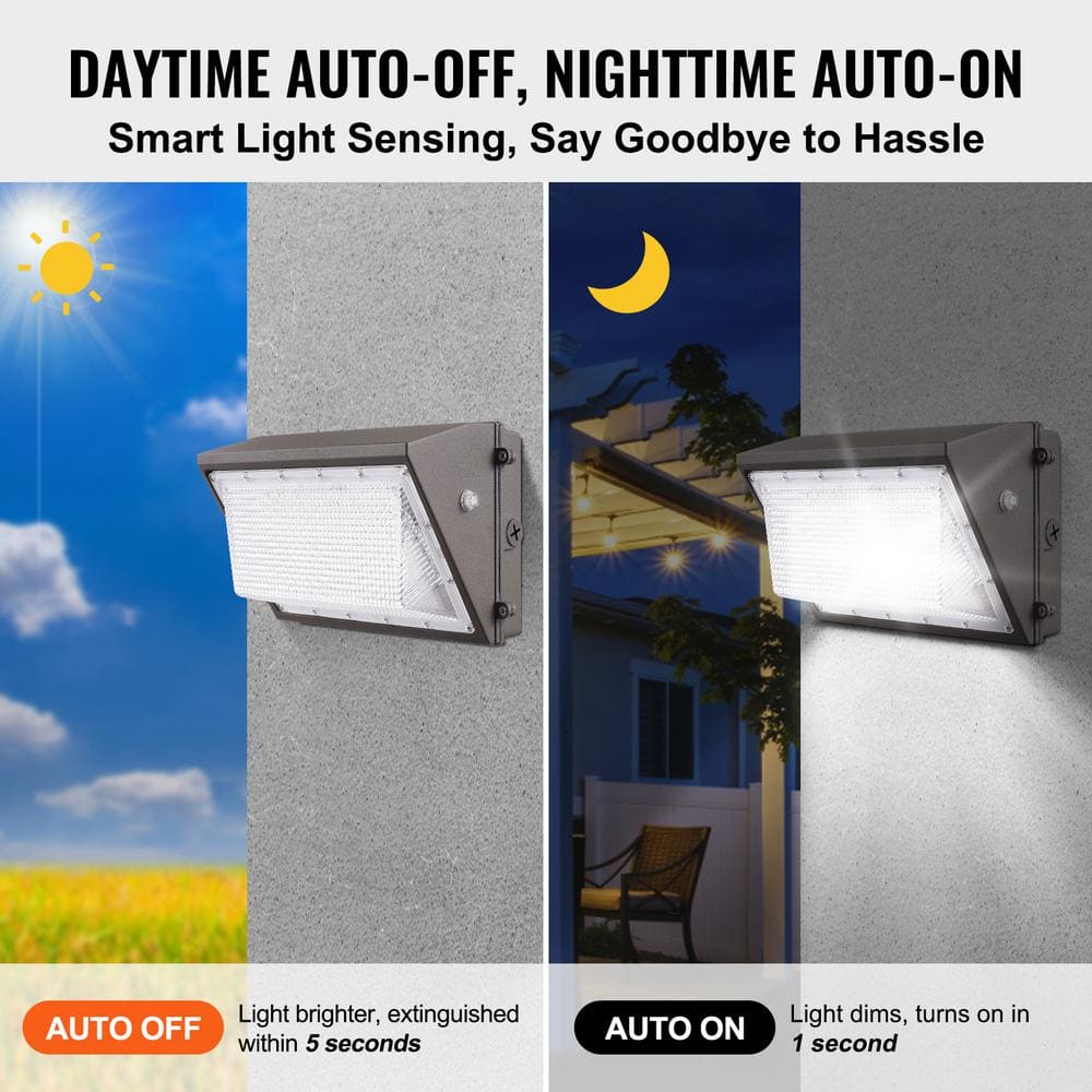 4PCs LED Wall Pack Lights 100-Watt Gray integrated LED 10800 LM Security Lighting Fixture Wall Pack Light - Hercitys