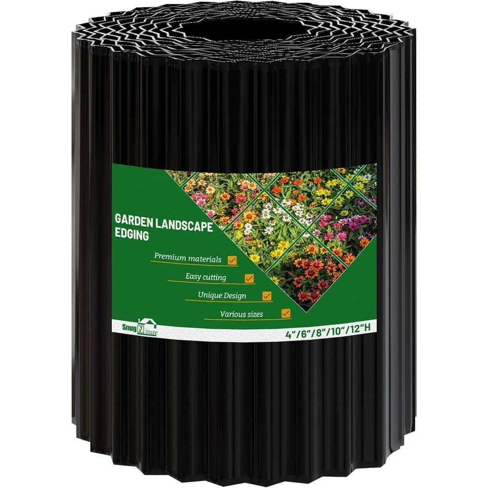 20 ft. x 8 in. Corrugated Sturdy Lawn Edging Border Flexible Durable Metal Construction Secure Hemmed Edge - Hercitys