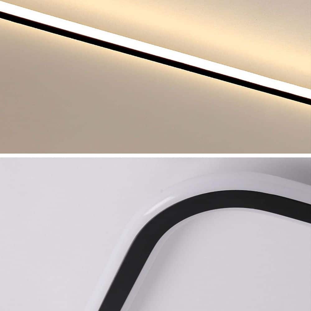 35.5 in. 1-Light White Modern Rectangular Shape Selectable LED Flush Mount Ceiling Light - Hercitys