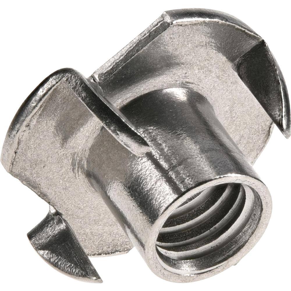 3/8 in.-16 x 7/16 in. x 1 in. Stainless Steel Pronged Tee Nut (15-Pack) - Hercitys