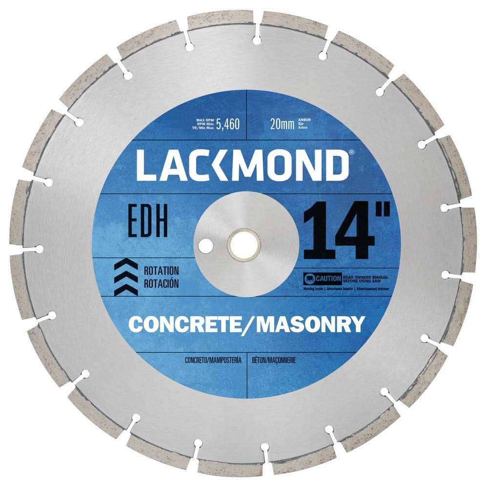 14 in. x 0.125 x 20 mm EDH Series Dry Cut Diamond Blade for Cured Concrete - Hercitys