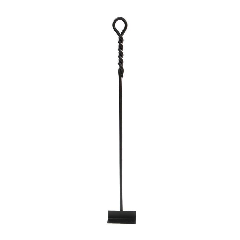 28 in. Tall Black Rope Design Standard Fireplace Ash Hoe - Hercitys
