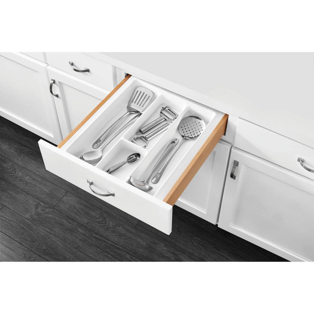 2.375 in. H x 21.875 in. W x 21.25 in. D Extra Large White Utility Tray Drawer Insert - Hercitys