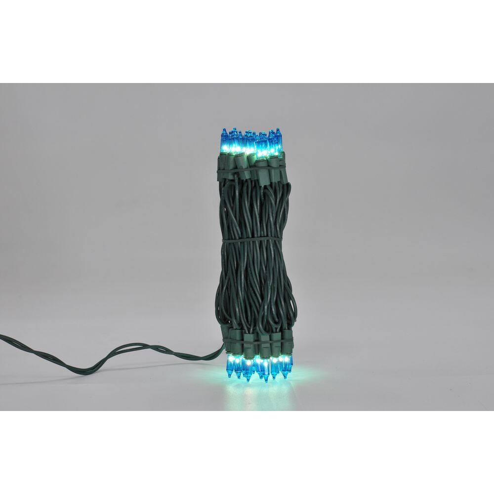 22.42 ft. 100-Count Incandescent Blue Christmas String to String Mini Lights - Hercitys