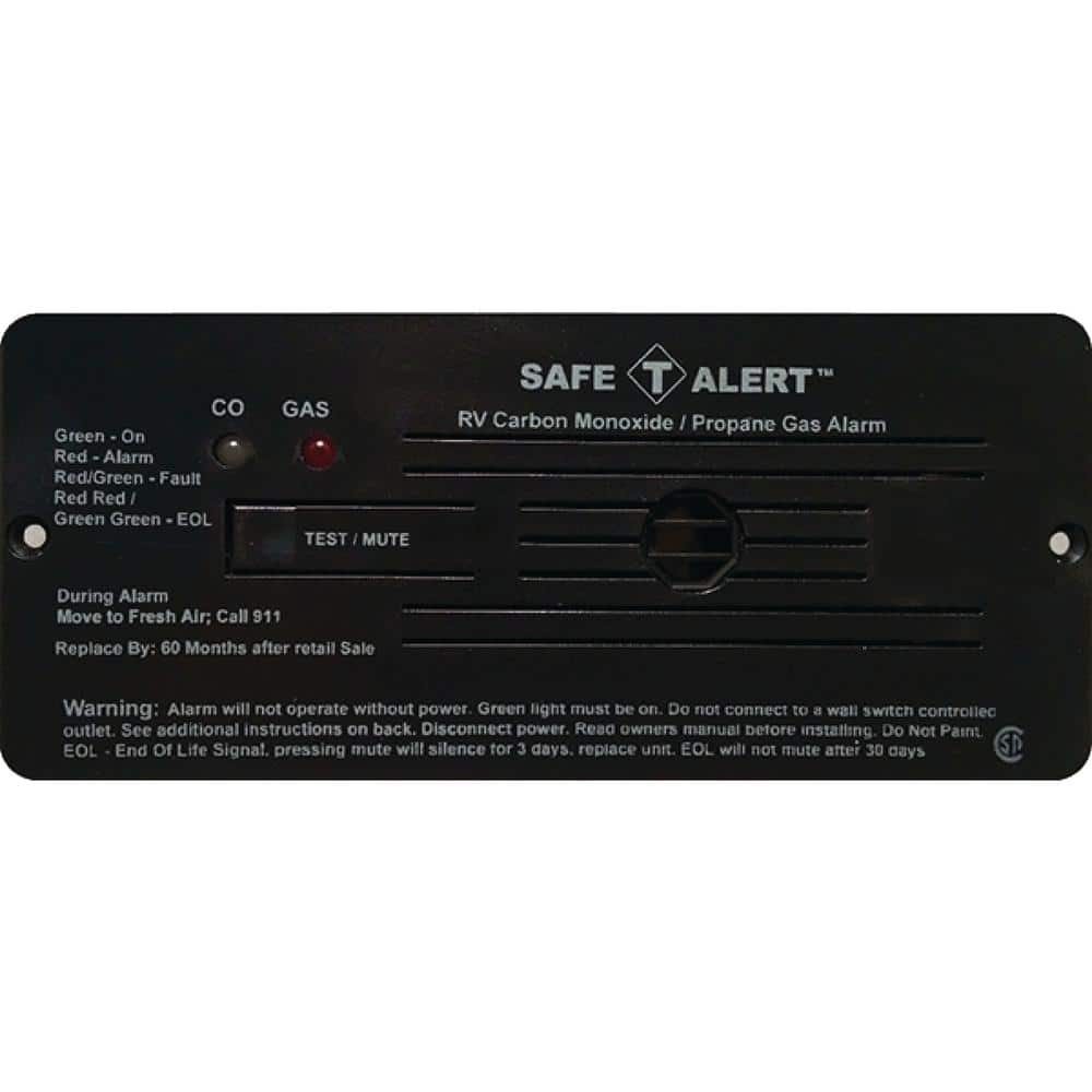 35 Series 12-Volt Safe-T-Alert Flush Mount RV Dual Carbon Monoxide/Propane Alarm in Black - Hercitys