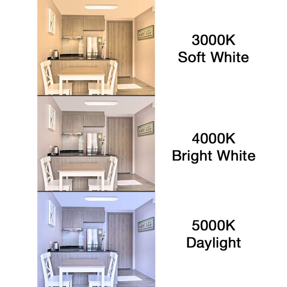 24 in. x 10 in. Classic White LED Flush Mount Closet Light 1600 Lumens 20-Watt Adjustable CCT Kitchen Light Dimmable - Hercitys