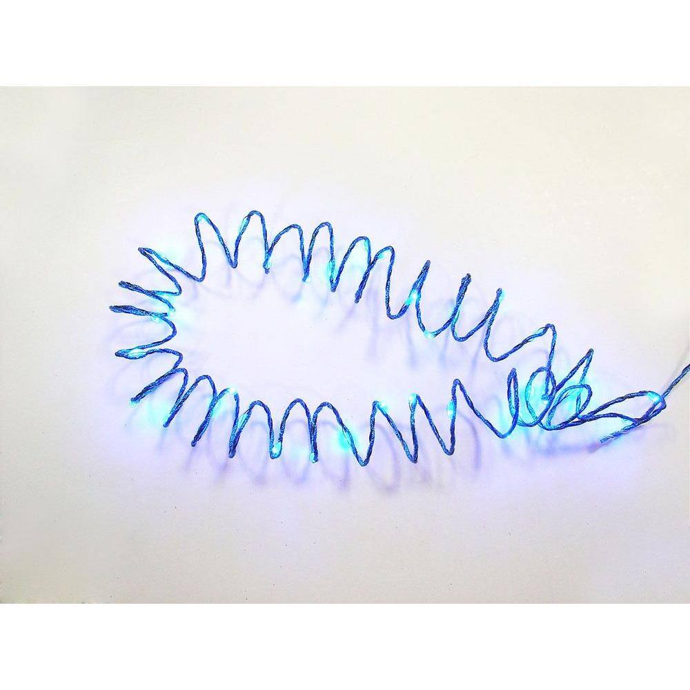 12 ft. Pre-Lit LED Battery Operated Blue Single Braided Garland (Bundle of 2) - Hercitys